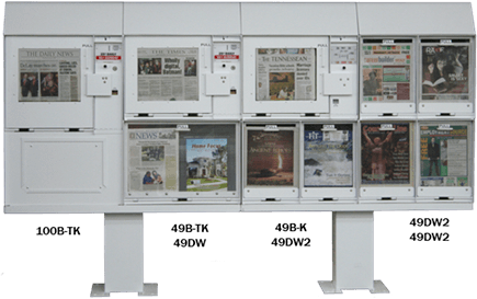 Newsletter Rack Fixed Mechanism Exchange & Repair | Manufacturer of Model 100 Newspaper Rack